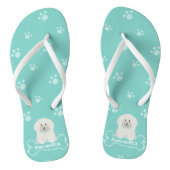 Mooie Pluizige Witte Poodle Puppy Hond Liefhebber Teenslippers (Voetbed)