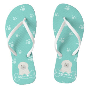 Mooie Pluizige Witte Poodle Puppy Hond Liefhebber  Teenslippers
