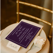 Mooie plum en grijs huwelijk kaart