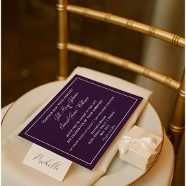 Mooie plum en grijs huwelijk kaart