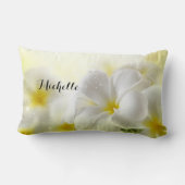 Mooie Plumeria Bloemen Custom Lumbar Kussen (Achterkant)