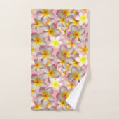 Mooie Plumeria Bloemen op Roze Badhanddoek Set Bad Handdoek (Handdoek)