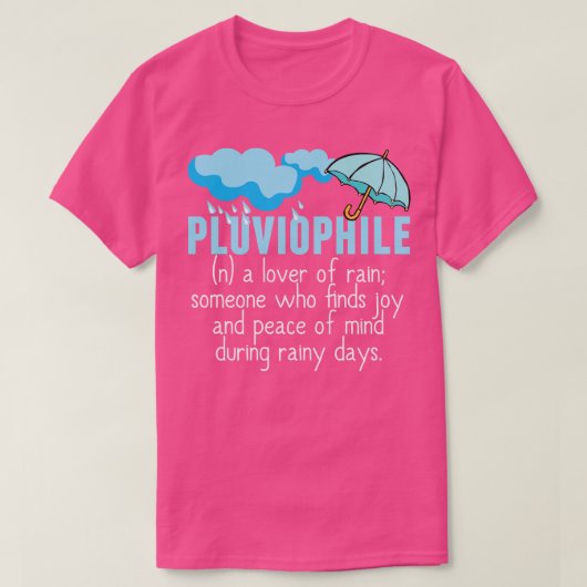 Mooie Pluviophile liefhebber van regen T-shirt (Design voorkant)