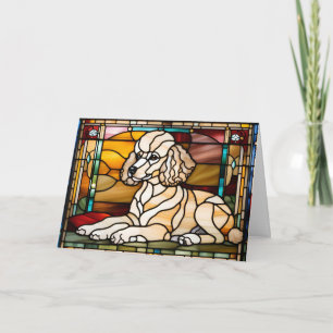 Mooie Poedel Glas-in-Lood Kaart