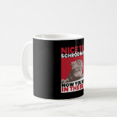 Mooie poging Schroedinger Schoedingers Cat Koffiemok (Voorkant links)