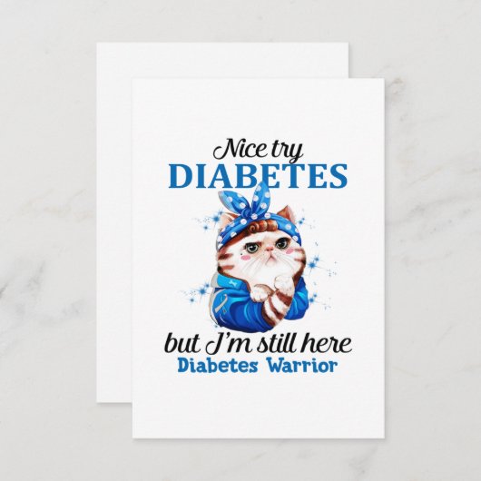 Mooie poging tot diabetes bedankkaart (Voorkant / Achterkant)