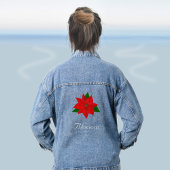 Mooie Poinsettia Bloem Denim Jacket