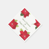 Mooie Poinsettia Bloemen Custom Kerstmis Servet (Hoek)