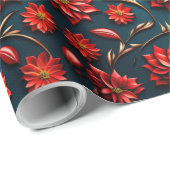 Mooie Poinsettia Cadeaupapier (Rol Hoek)