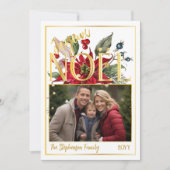 Mooie Poinsettia en Bessen Prettig Kerstfeest Feestdagenkaart (Voorkant)