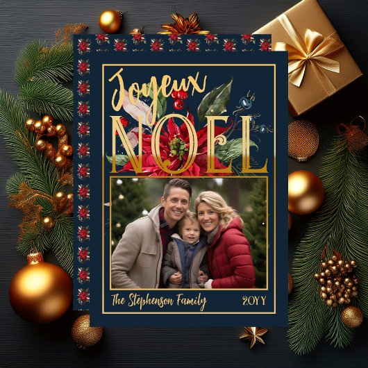 Mooie Poinsettia en Bessen Prettig Kerstfeest Feestdagenkaart