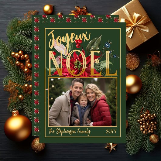 Mooie Poinsettia en Bessen Prettig Kerstfeest Feestdagenkaart