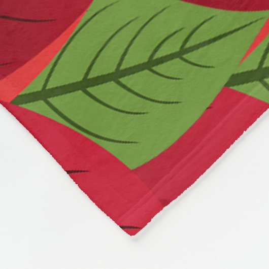 Mooie Poinsettia Fleece Blanket (Hoek)