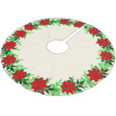 Mooie Poinsettia Flower Garland op Champagne Kerstboom Rok (Gekanteld)