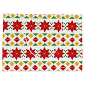 Mooie Poinsettia Gift Bag - Groot, glanzend Large Cadeautasje (Achterkant)