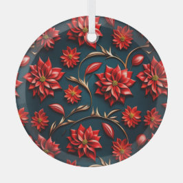 Mooie Poinsettia Glas Ornament