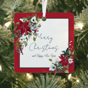 Mooie poinsettia lijst kerstfeestdag metalen ornament
