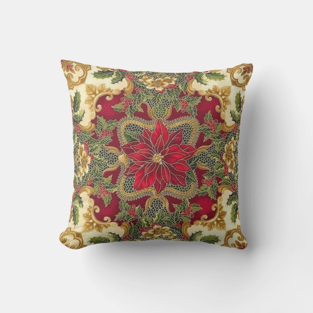 Mooie Poinsettia Pillow! Kussen (Voorkant)