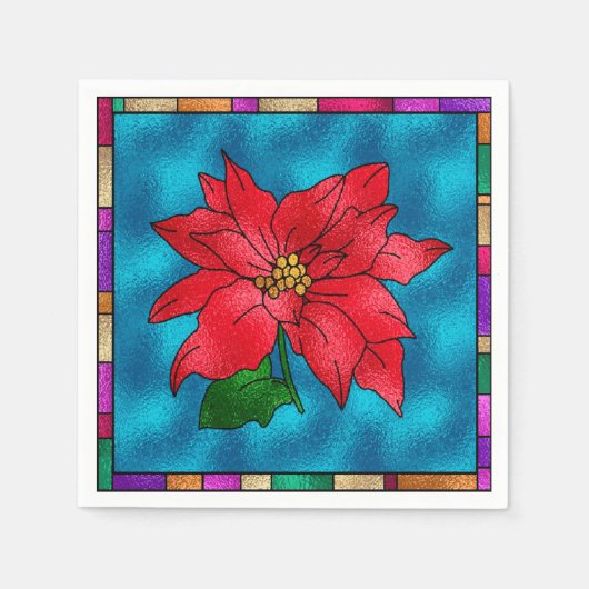 Mooie Poinsettia Servetten (Voorkant)