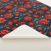 Mooie Poinsettia Sherpa Deken (3/4)