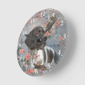 Mooie pointer met fazanten   ronde klok (Hoek)