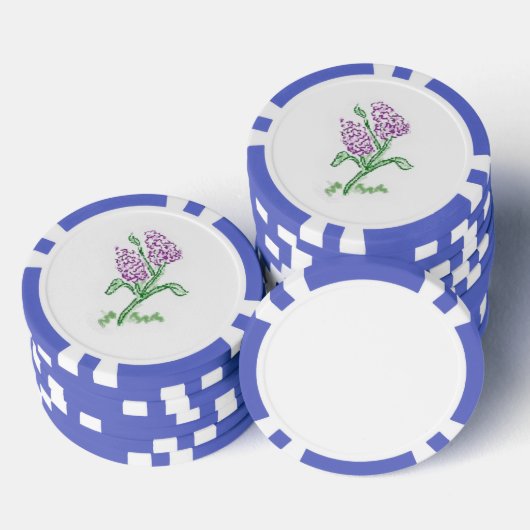 Mooie poker chips met Lila kunst (Opstapeling)