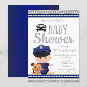 Mooie politie baby shower uitnodigingen