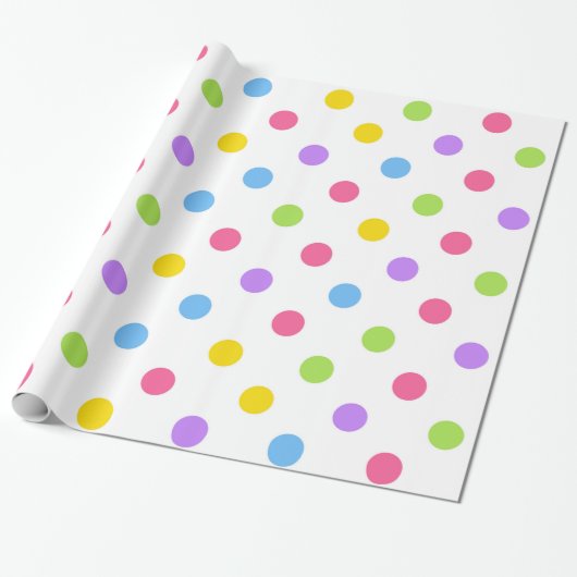 Mooie Polka Dots Cadeaupapier (Uitgerold)