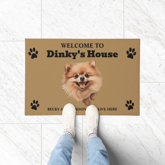 Mooie Pomeranian-hondenfoto Deurmat (Binnen)