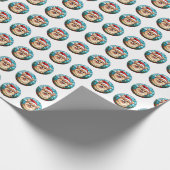 Mooie Pommerse hond Kerstpatroon Cadeaupapier (Hoek)