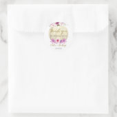 Mooie Pompoen Bloem Roze Baby Shower Bedankt Cla Ronde Sticker (Tas)