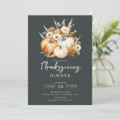 Mooie pompoen bloemenThanksgiving Kaart (Staand voorkant)