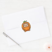 Mooie Pompoen Egel Halloween Sticker (Envelop)