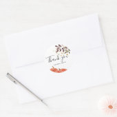 Mooie Pompoen en Takken Dank Je  Ronde Sticker (Envelop)