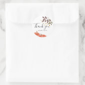 Mooie pompoen en takken dank u ronde sticker (Tas)