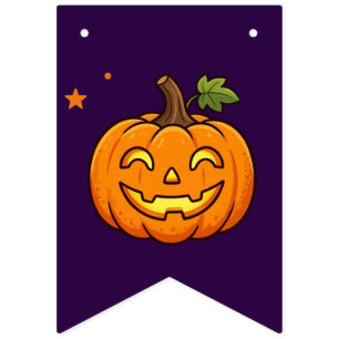 Mooie Pompoen Gelukkig Halloween Vlaggenlijn Vlaggetjes