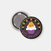 Mooie Pompoen Halloween Cupcake Magneet (Voorkant / Achterkant)