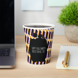 Mooie Pompoen Halloween Geometrisch Paars Papieren Bekers