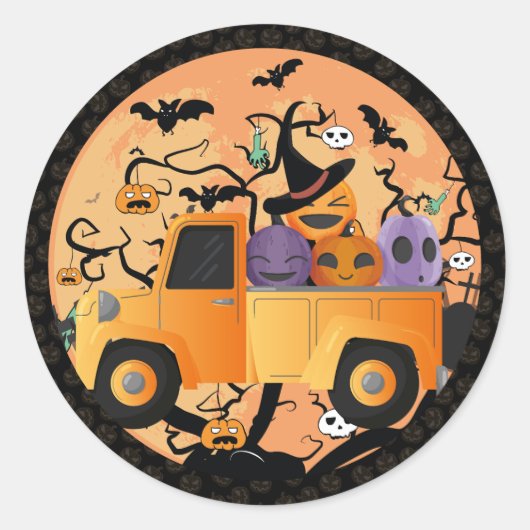 Mooie pompoen Halloween Ronde Sticker (Voorkant)
