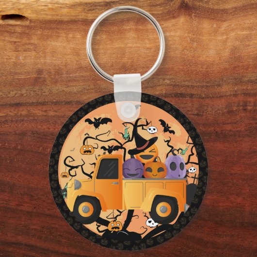 Mooie pompoen Halloween Sleutelhanger (Achterkant)