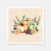 Mooie Pompoen Herfst Thanksgiving Waterverf Servet (Voorkant)