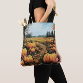 Mooie pompoen patch Halloween Tote Bag (Dichtbij)