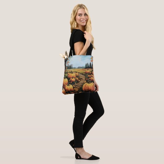 Mooie pompoen patch Halloween Tote Bag (Op model)