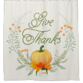 Mooie pompoen Thanksgiving krans geven Bedankt Douchegordijn (Voorkant)