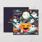 Mooie Pompoenen van Geesten Halloween Douane Vakan Feestdagenkaart (Voorkant / Achterkant)