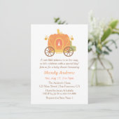 Mooie Pompoenkoets Baby Shower Uitnodigingen (Staand voorkant)