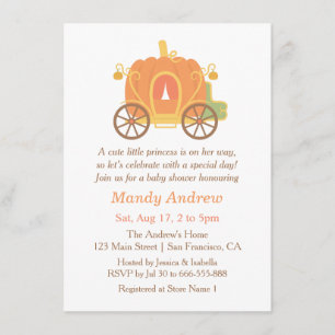 Mooie Pompoenkoets Baby Shower Uitnodigingen