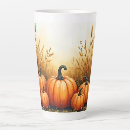Mooie pompoenplek latte mok (Voorkant)