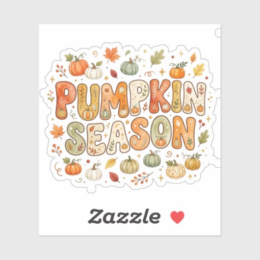 Mooie Pompoenseizoen Retro Herfst Sticker (Vel)