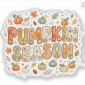Mooie Pompoenseizoen Retro Herfst Sticker (Voorkant)